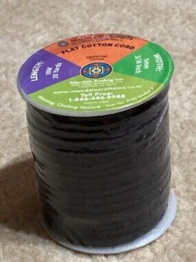 Mandala Crafts 3/8" Flat Cotton Drawstring~20 Yards | Charcoal Gray